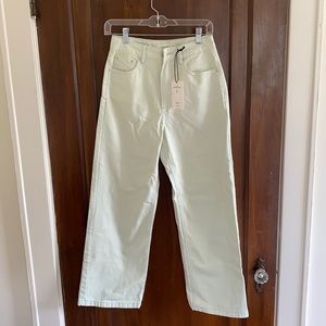 Glassons wide legged jean in pistachio